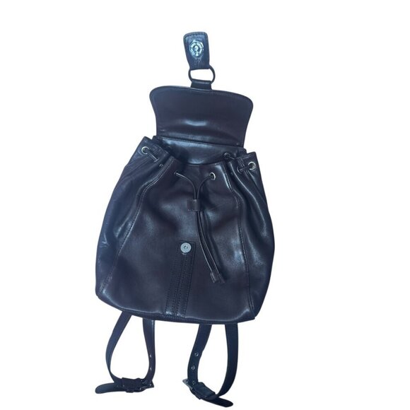 Cole Haan Leather Backpack | Dark Brown Drawstring Rucksack main image 4